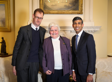 Gedling’s Tom Randall MP and the Prime Minister with Carlton’s Margaret Bowler